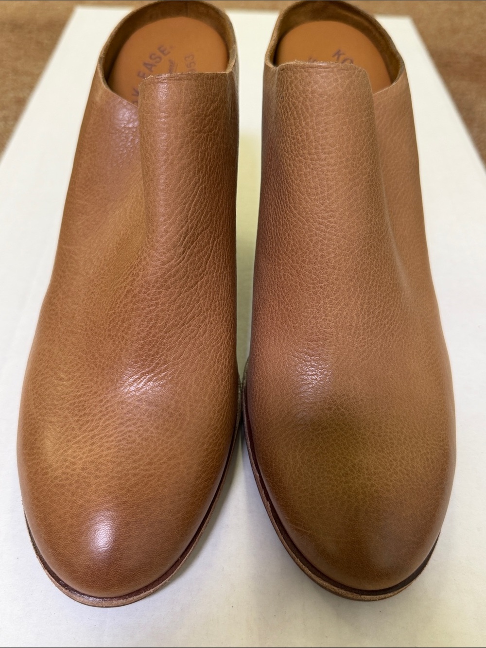 Kork-Ease Cognac Leather Slip-On Mules